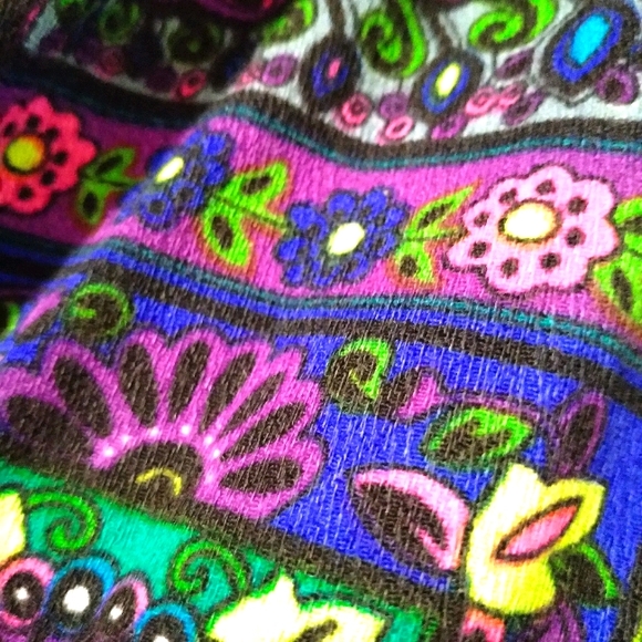 Vintage Neon Floral Barkcloth Maxi Skirt Handmade - Picture 9 of 14